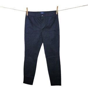 Chaps Canvas Pants Size 8 Mid Rise Straight Leg Slimming Black Denim Jeans
